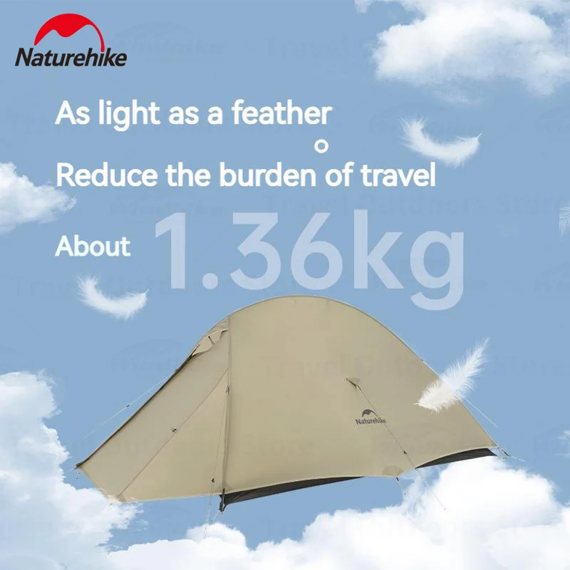 Naturehike nuvem up pro caminhadas tenda 2 pessoas 3 temporada tenda 20d náilon ultraleve portátil acampamento ao ar livre viagem equitação tendas