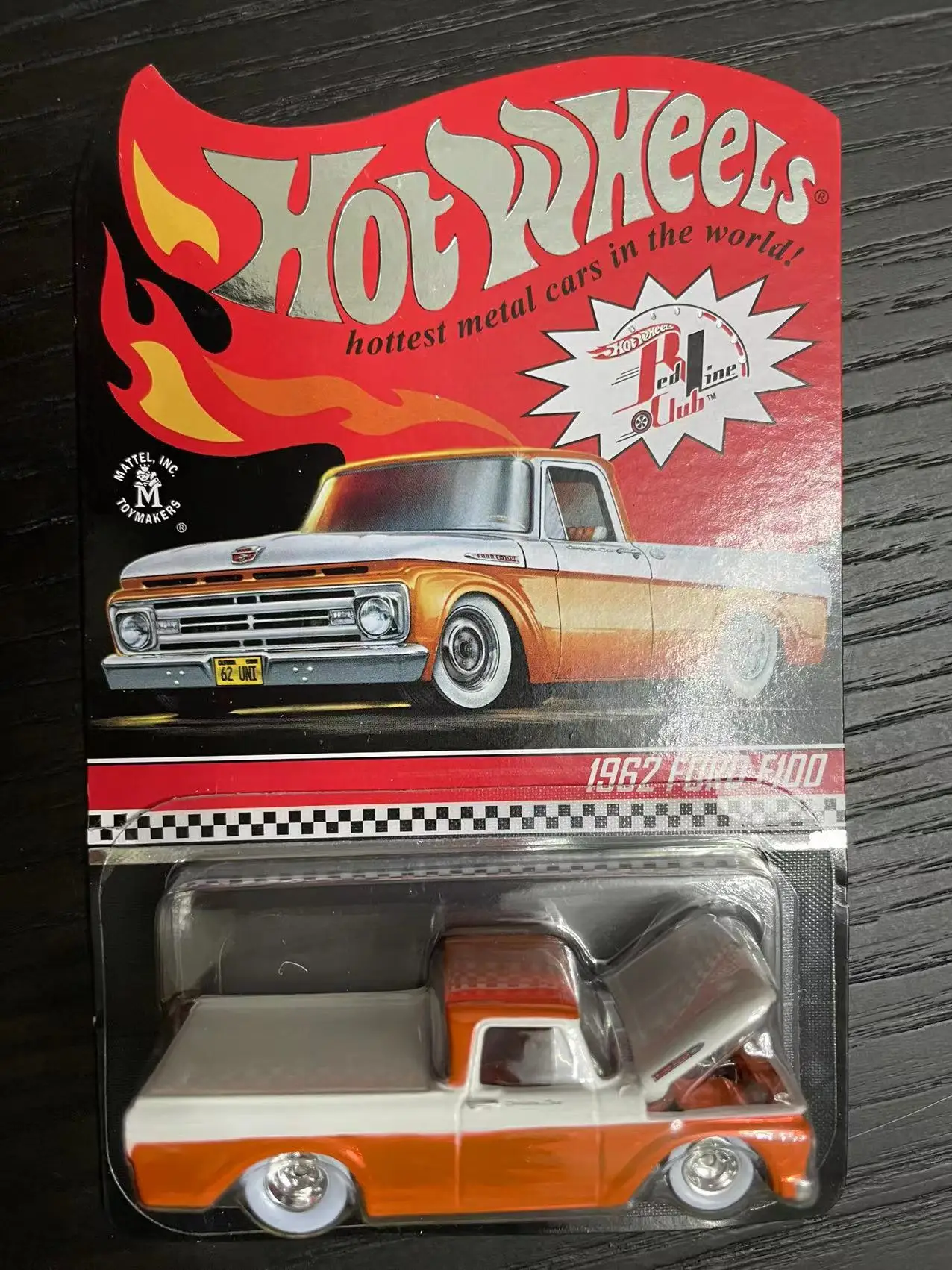 Nieuw op voorraad ﻿ Echt Hot Wheels Rlc 1/64 1962 Ford F100 Simulatie Model Speelgoed Auto Collectibles Desktop Ornament Vakantie Geschenken