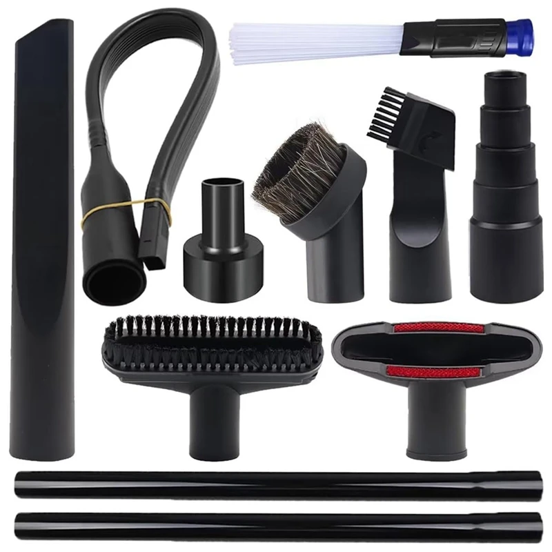 11 PCS Vacuum Attachments 2 1/2In To 1 1/4In To 1 3/8In&1 7/8In To 1In Vacuum Hose Adapter Kit As Shown Plastic