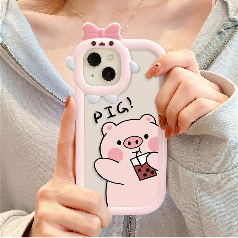 3D Cute Pig Phone Case For Xiaomi Mi 11 Lite 5G NE Case Redmi Note 12 11 10 9 Pro 12C 9C 10C 11S 12S 10S Poco C55 M5S Case Cover