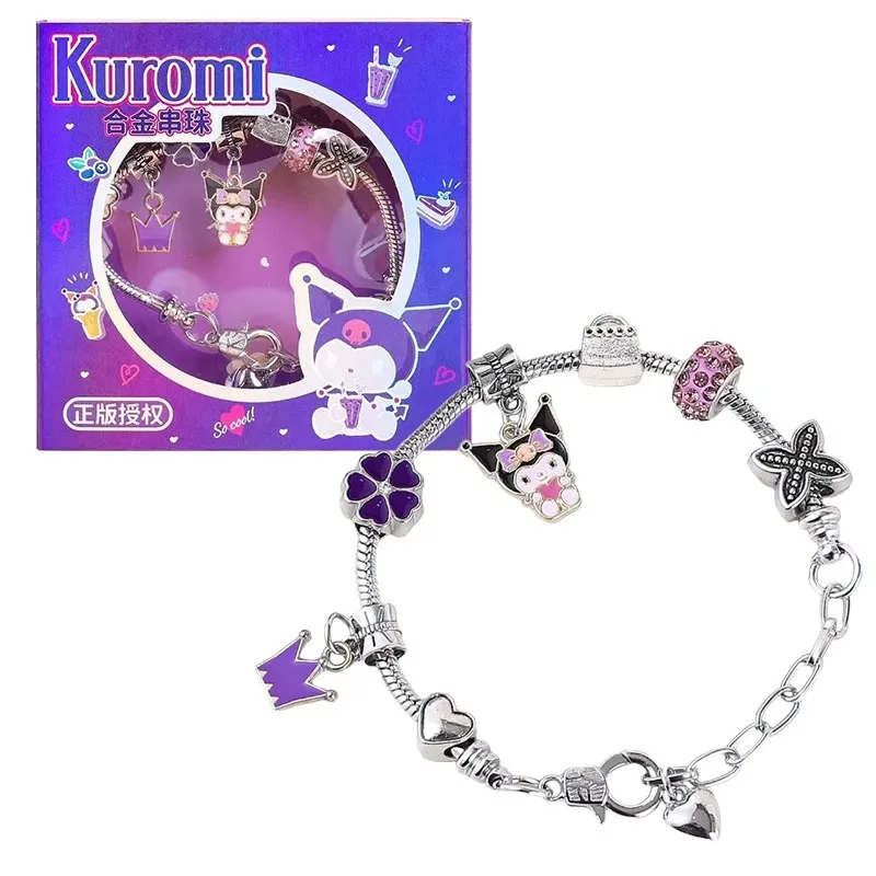 1 Stück Cinnamoroll Melody Kuromi Kawaii Süße Cartoon Anime Damen Trendige Perlenkette Accessoires Party Deko