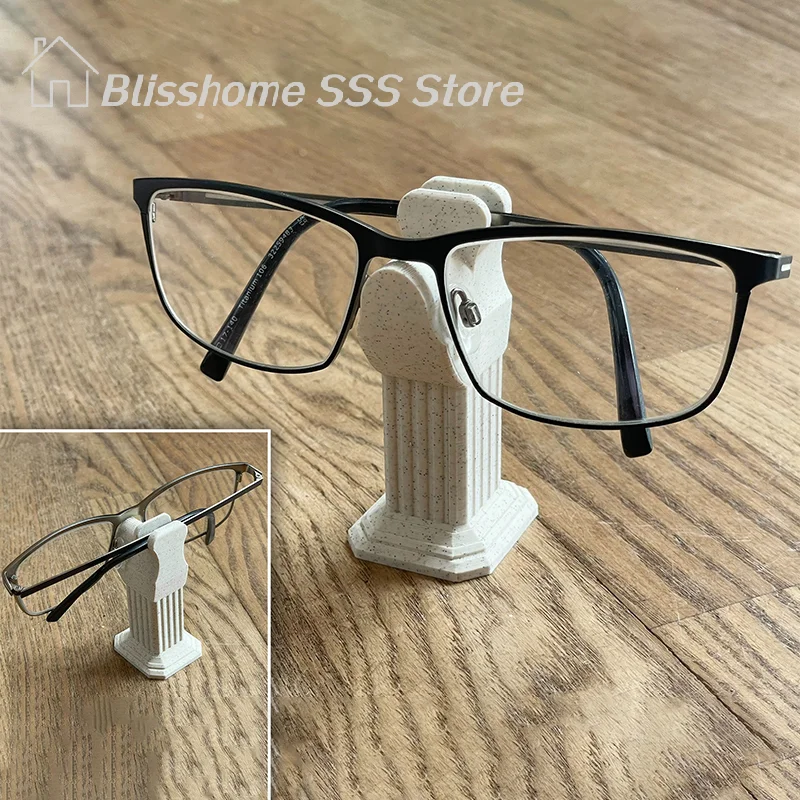 【S】Minimalist Roman Column Glasses Holder Roman Column Ornament Glasses Desktop Organizer Home And Office Desk Decorative