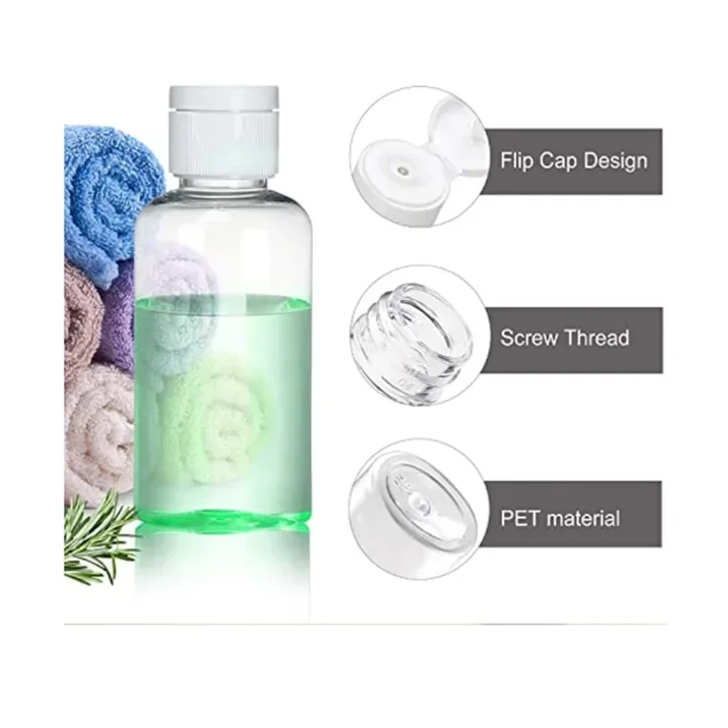 10Pcs 5ml-100ml Travel Bottles Refillable Transparent Plastic Empty Shampoo Dispenser Multi-use Travel Container for Cosmetics