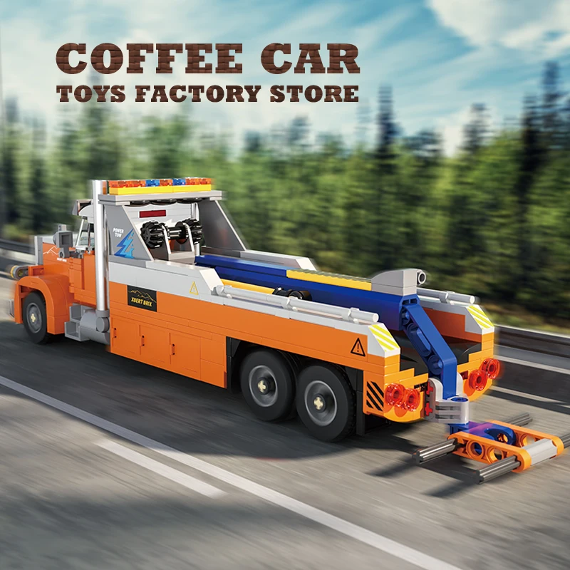 クリエイティブロードトレーラーMOCビルディングブロックパズルおもちゃ重量物輸送車ブロックトラック都市車両モデル大人子供ギフト