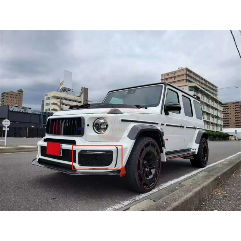 

Для Mercedes-Benz G-Class W464 G500 G63 B G900: решетка переднего бампера и противотуманные фары в стиле G900 из сухого карбона