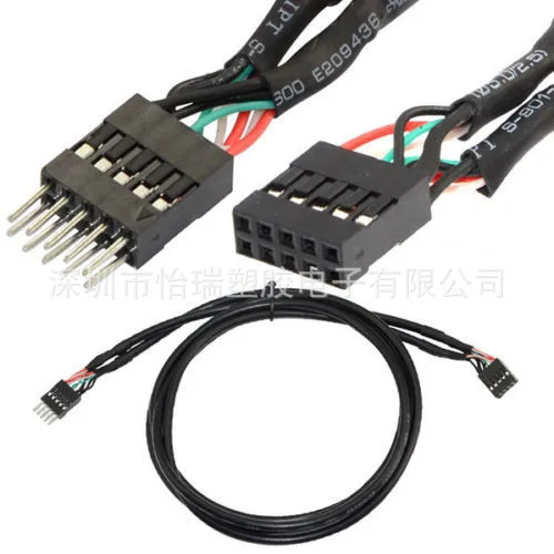 USB2.0 10-контактный Удлинительный кабель 10-контактный штекер на 10-контактный разъем DuPont Удлинительный кабель 1 метр