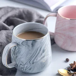 Creative Ceramic Cups Marble Pink Coffee Mug Ceramic Coffee Cup Lover's Gift Porcelain Mugs For Tea Breakfast Cup For Milk