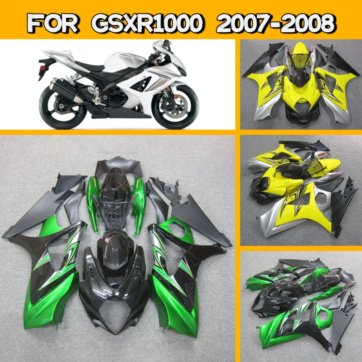 

2007 2008 GSXR 1000 Plastic Fairings Cover Perfect Fit for 07 08 Suzuki GSXR1000 Motorcycle Bodywork Fairing Kit