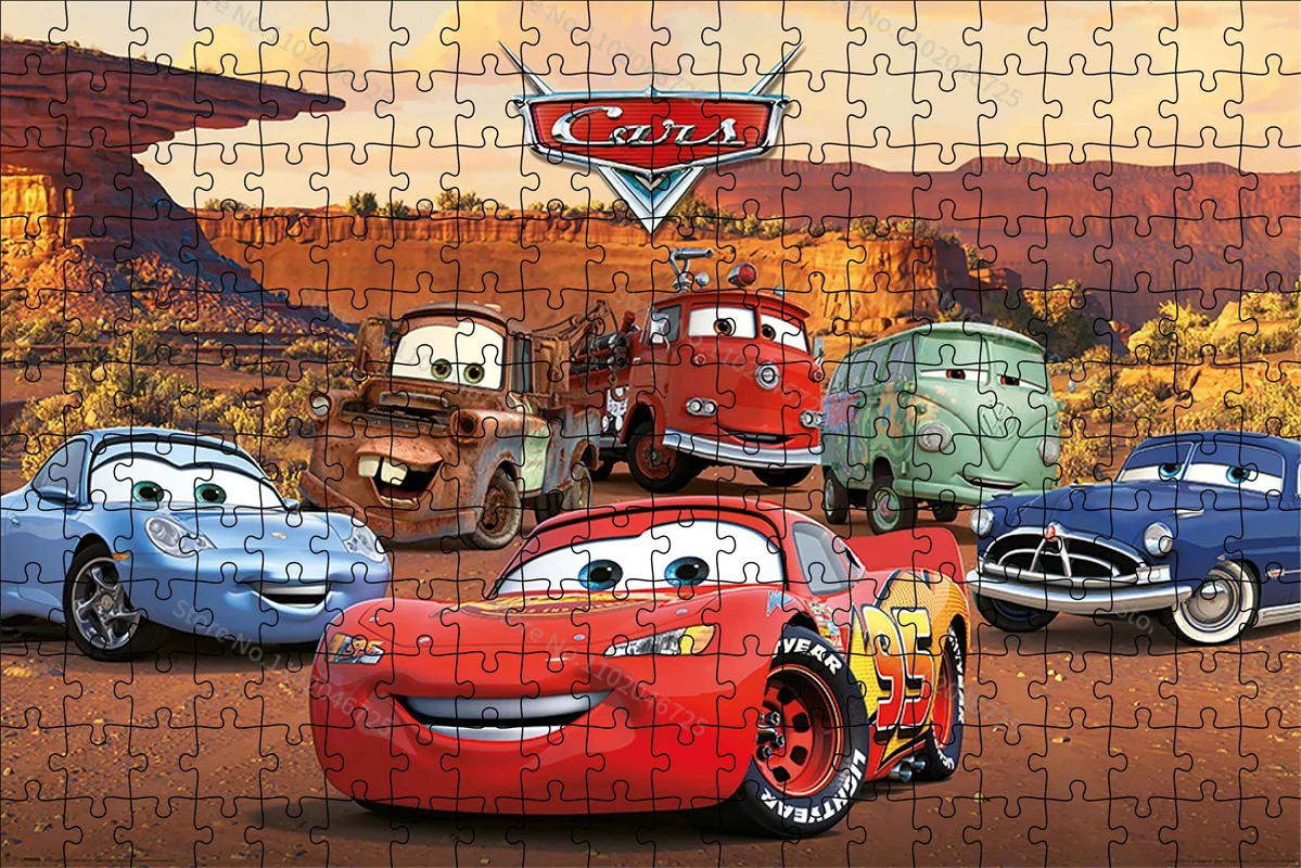 Disney 300 500 1000 Pieces Cars Cartoon Pattern Creative Puzzle Toys Kids Adult Collection Hobby Educational Toys Birthday Gift