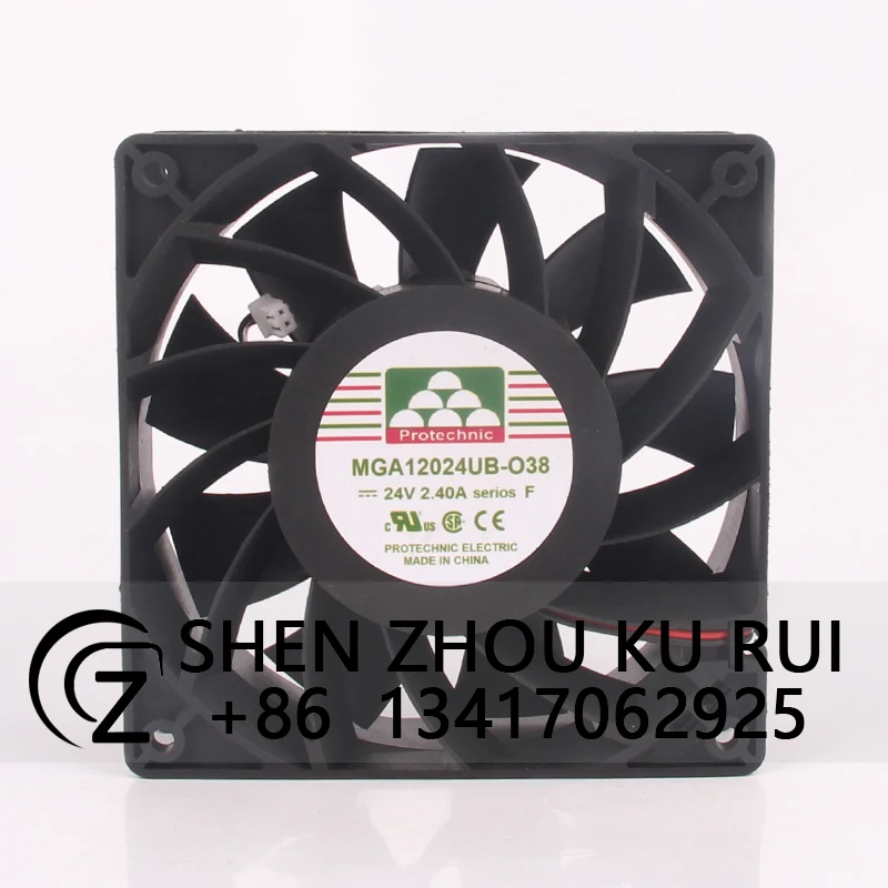 MGA12024UB-O38 Case Cooling Fan for Yongli DC24V 2.4a 12038 120x120x38 mm 12cm Large Air Volume Converter Industrial