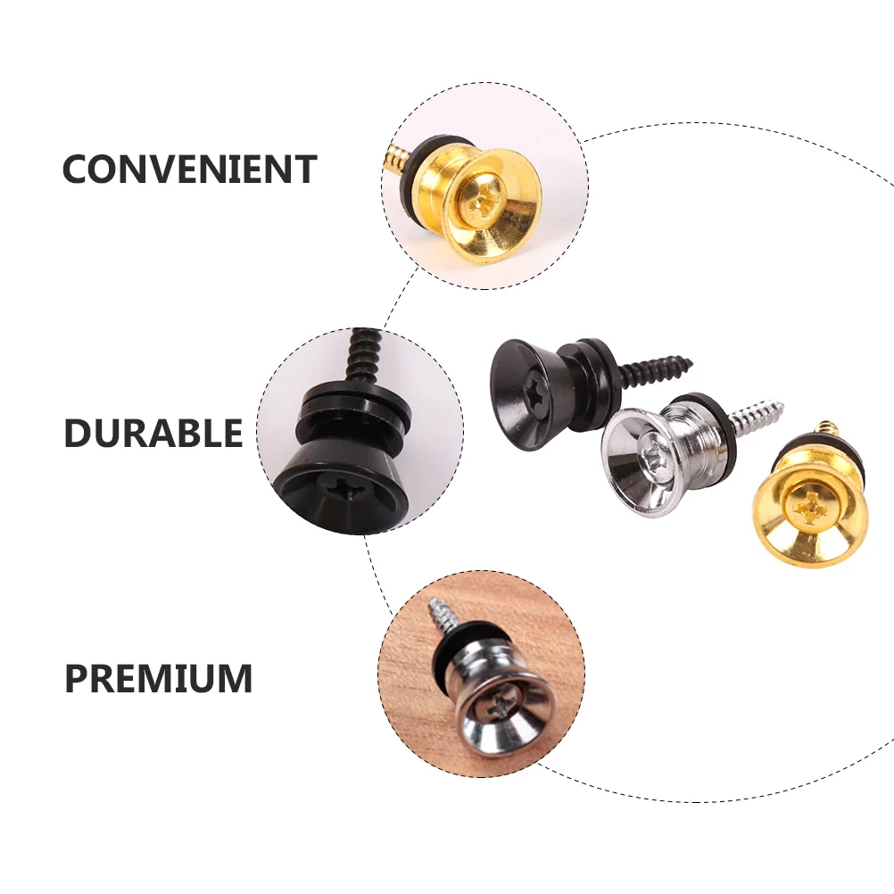 

18pcs Guitar Strap Buckle Copper Anti-falling Fixer Safe Lock Button End Pin Fixing for Electric Bass Stability