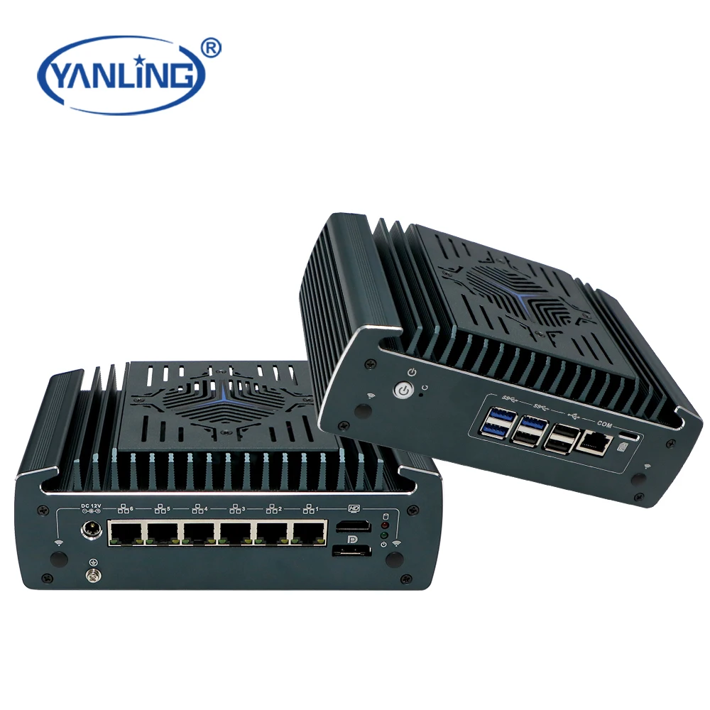 

Factory Wholesale AES-NI 6 Lans Mini PC Yanling Router Support UTM 1245U Ten Core CPU