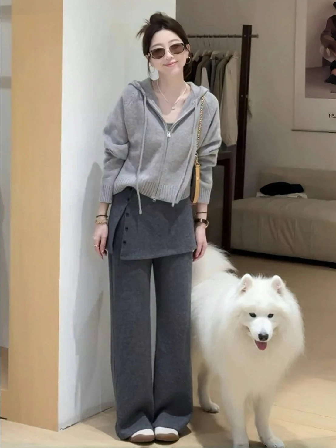 กางเกงขายาวผ้าวูลทรงหลวมสำหรับผู้หญิง สไตล์ลำลอง ใส่สบาย เหมาะสำหรับฤดูหนาว ดีไซน์ใหม่ทันสมัย ซับในอย่างดี ช่วยให้ดูผอมเพรียว