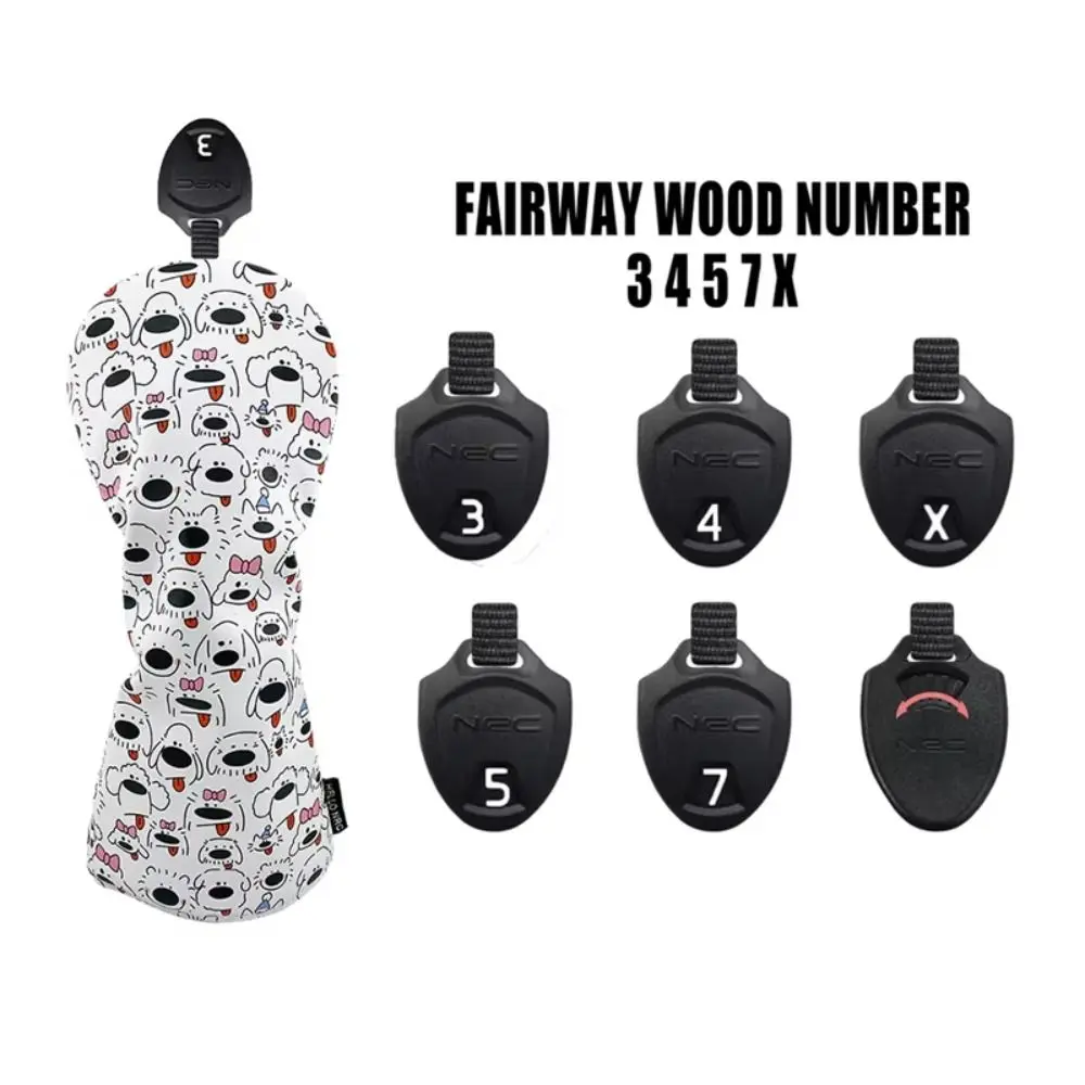 جرو نمط نادي الغولف غطاء رأس الكرتون المطبوعة مقاوم للماء جولف الخشب غطاء الرأس الحديد يغطي بولي Leather الجلود نادي الغولف حامي #1