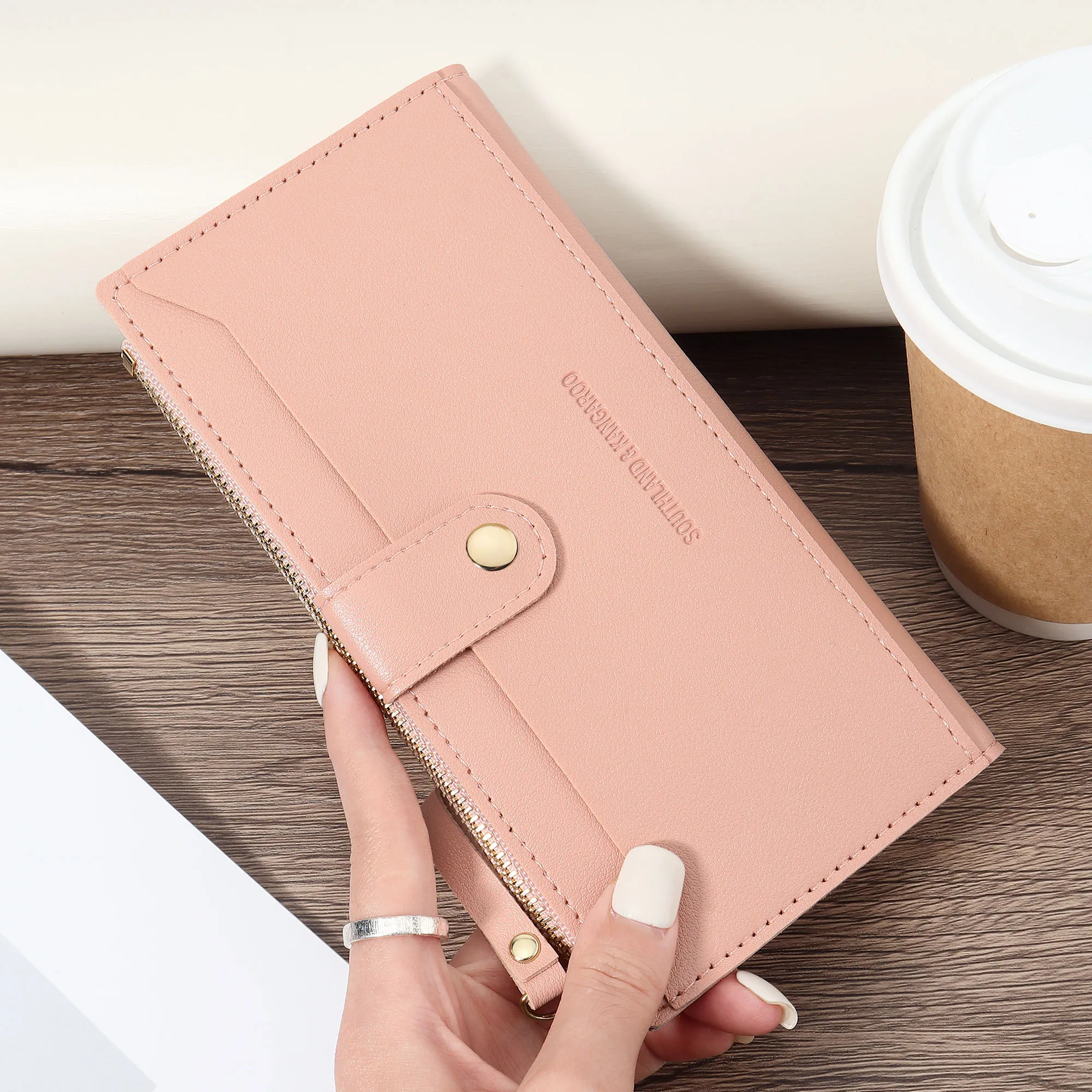 [Stylish Wallet] Stylish Women's Long Wallet | Spacious Clutch with Multiple Compartments, Zippered Wallet, Cute Coin Purse with