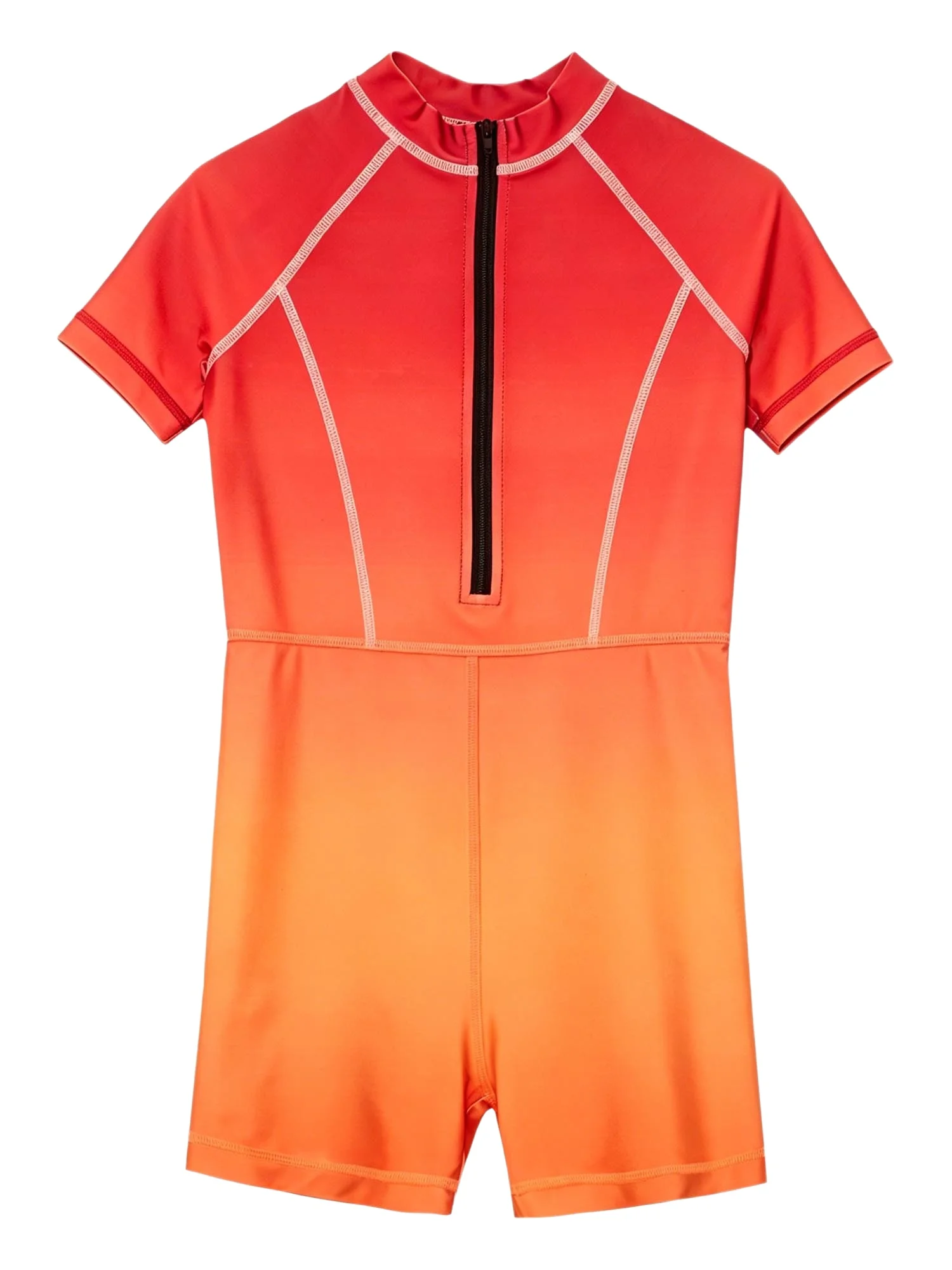Baju Renang Profesional Anak-anak, Satu Potong, Rash Guard Lengan Pendek, Ritsleting Depan, Cepat Kering, Bernapas, untuk Menyelam, Pantai, Musim Panas