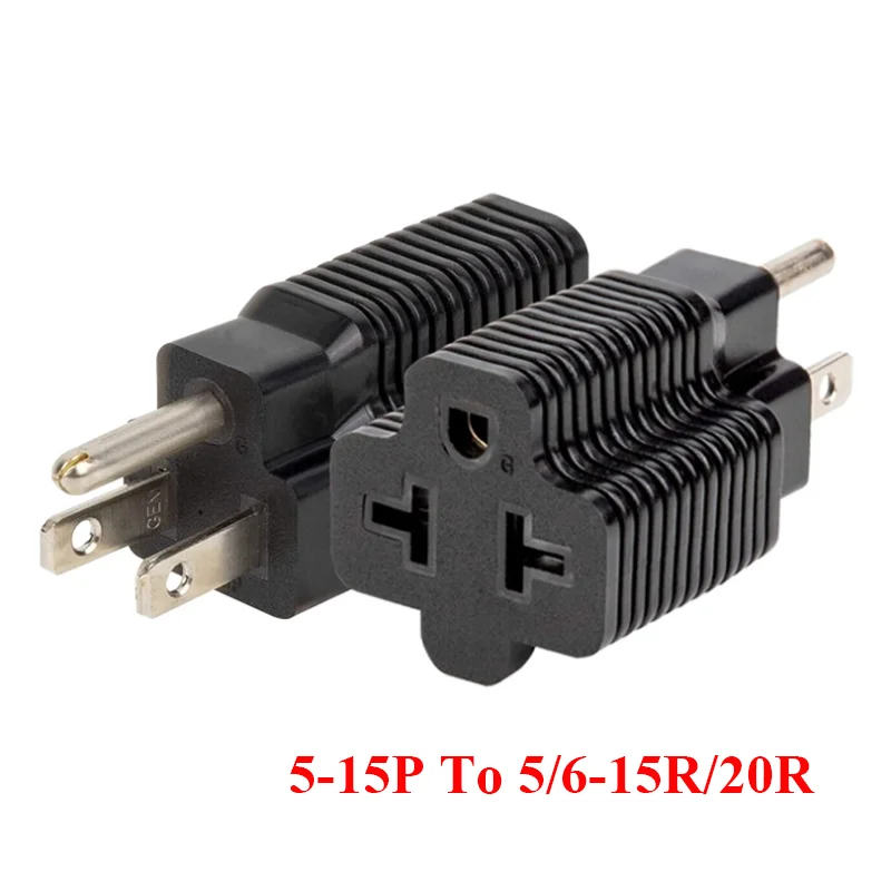 Black USA Canada Japan Thailand Mexico male to female power plug 5-15P to 5-15R 5-20R 6-15R 6-20R power plug socket converter