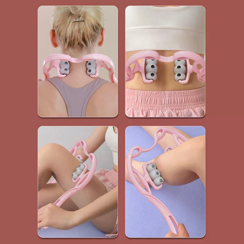 Six-Wheel Magnetic Therapy Manual Cervical Massager For Neck Back Waist - Muscle Tension Relief And Relaxation Rolling Tool view 3