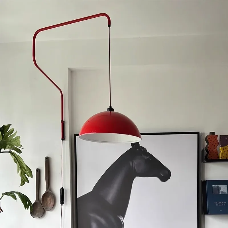 Nordic, creative, living room rocker chandelier, bedroom, bedside, decorative wall lamp, dining room, cable-free, folding