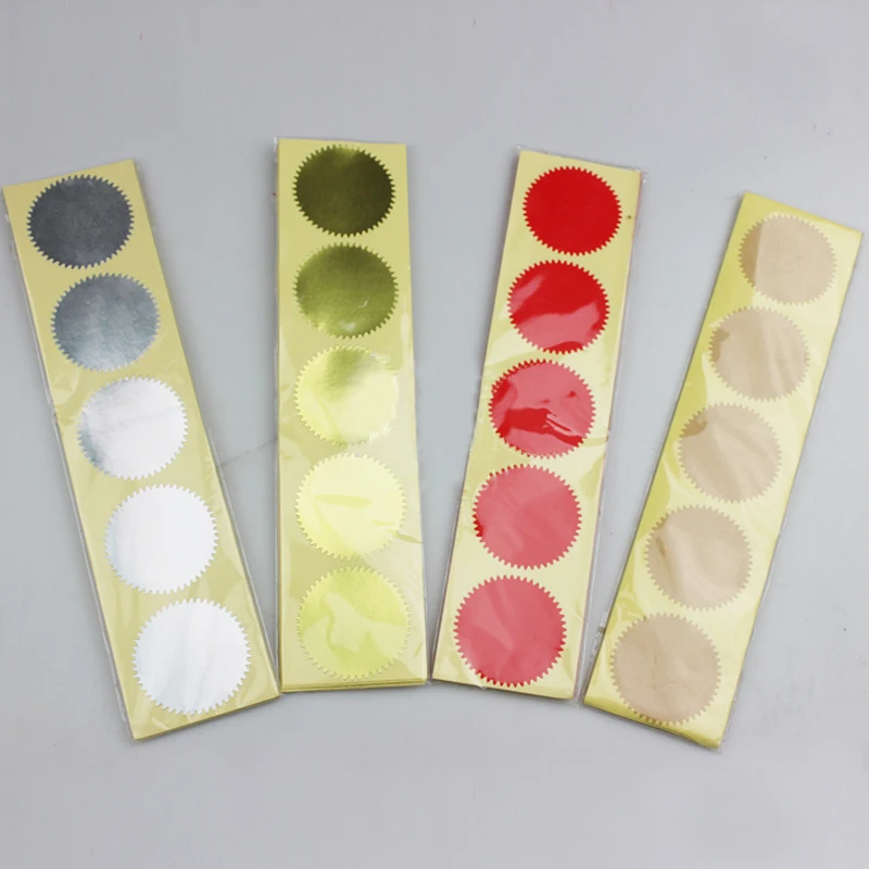 100pcs Round Embossed Seal Stamp Sticker Certificate Gear Seal Sticker Wedding Party Gift Decoration Sticker 45/50mm