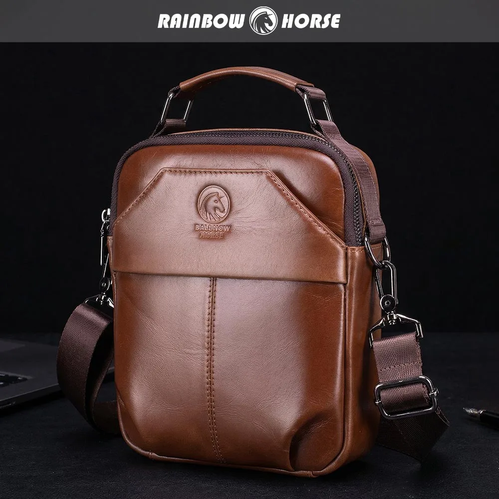 

Men's new simple and casual versatile retro crossbody bag, large capacity shoulder bag, top layer cowhide material, suitable for