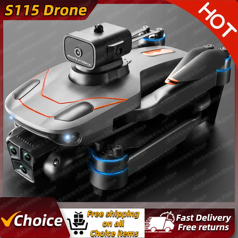 

New S115 RC Drone 8K Professinal With Three Camera Wide Angle Optical Flow Localization Four-way Obstacle Avoidance Quadcopter