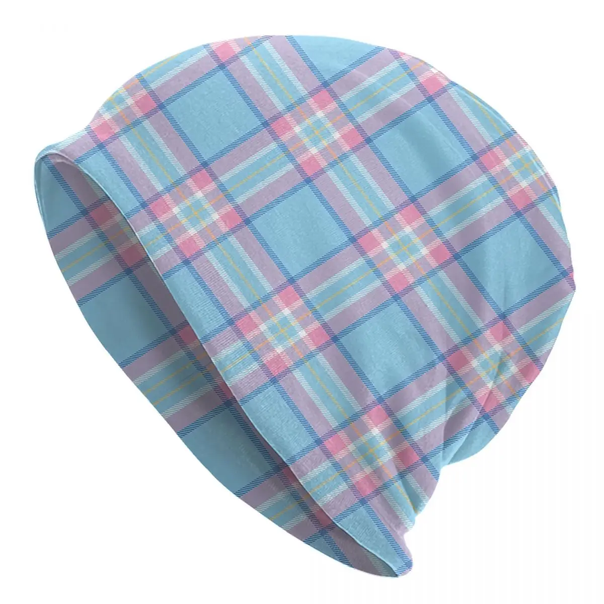 Custom Gamma Phi Delta Blue & Pink Plaid Bonnet Hats Knit Hat For Men Women Autumn Winter Warm Skullies Beanies Caps