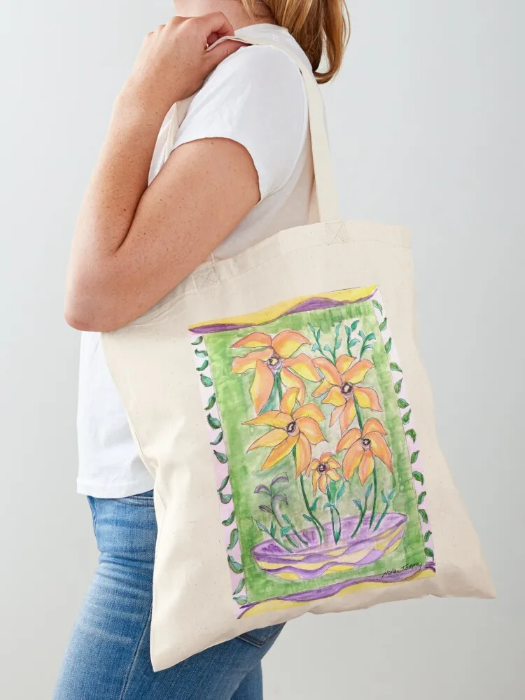

Orange Flowers Tote Bag Shopper handbag Custom bag reusable shopping bags
