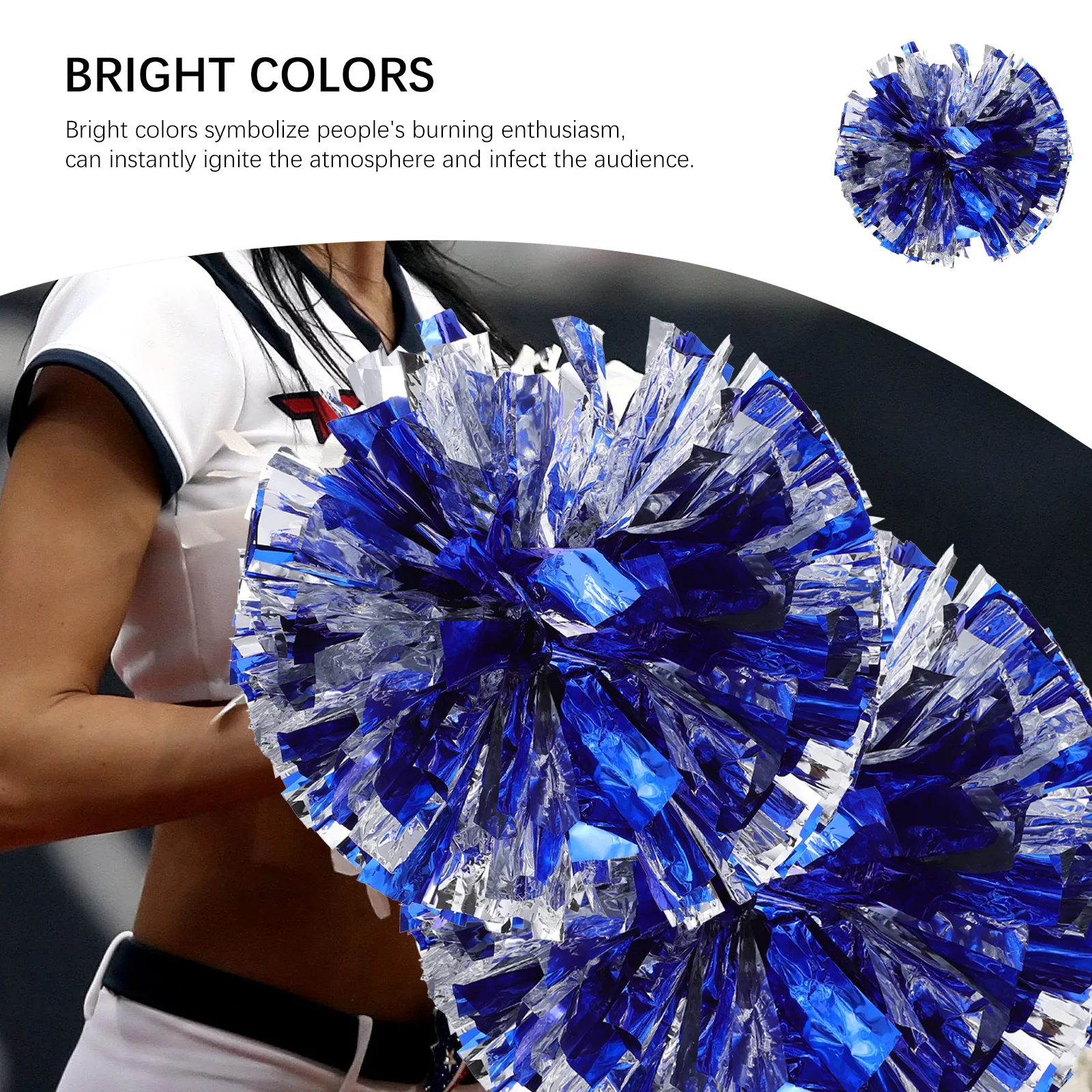 

4pcs Cheerleading Pompoms Bright Color Dance Poms For Sports Party Performance Lightweight Portable Team Spirit Cheering Props