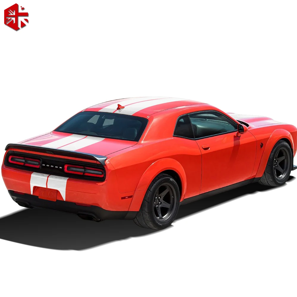 Car Racing Stripes Body Decal Kit Front to Rear Hood Roof Trunk Bonnet Decals Sticker for Dodge Challenger 2008-2022