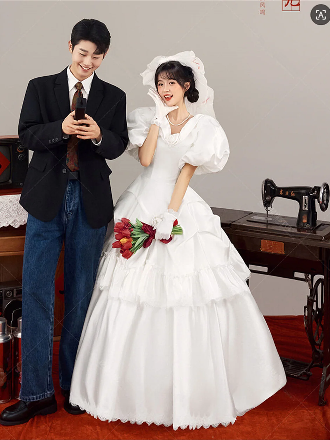 

Artistic Couple Photoaphy Vintage Hong Kong Sle Wedding Dr Photoaphy Studio Costume Photoaphy Outfit Spring New Ar...