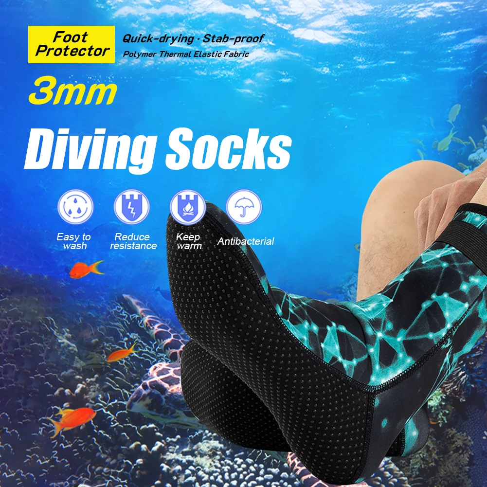 Men Women Wetsuit Socks 3mm Neoprene Thermal Diving Socks Anti-Slip Sport Socks Water Booties, for Snorkeling Surfing Kayaking