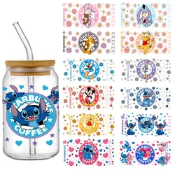 Disney Lilo En Stitch Mickey Mouse Ontwerp Uv Dtf Sticker Voor 16Oz Cup Wrap Transfer Sticker Custom Label Diy Logo Zelfklevend