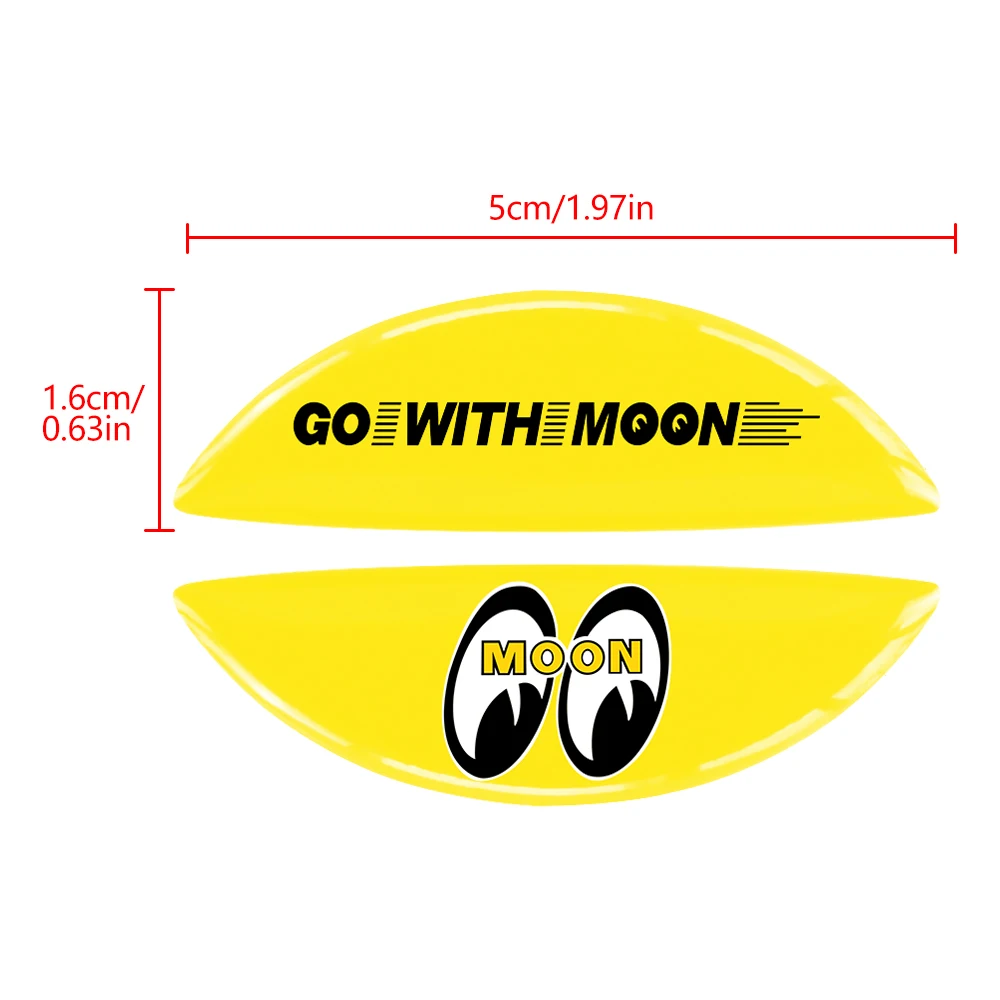 Racing Fuel Cap Stickers JDM Styling Yellow Mooneyes Car Fuel Tank Cap Cover Decoration Garnish Sticker Decal Emblem