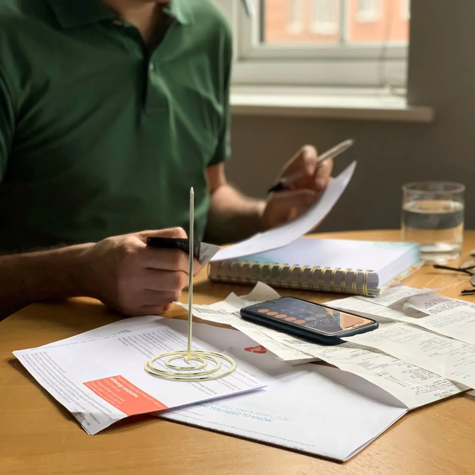 2 Pcs Menu Holder Golden Color Metal Restaurant Accessory Invoice Bill Receipt Folder Kitchen Office Use