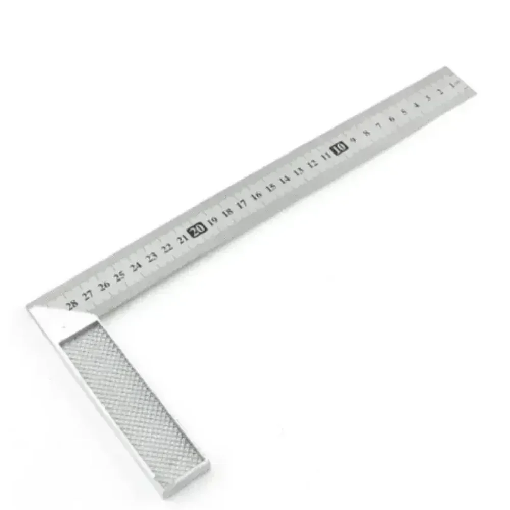 300mm Right Angle Square Ruler, Aluminum Handle With Stainless Steel Scale Measuring Tool