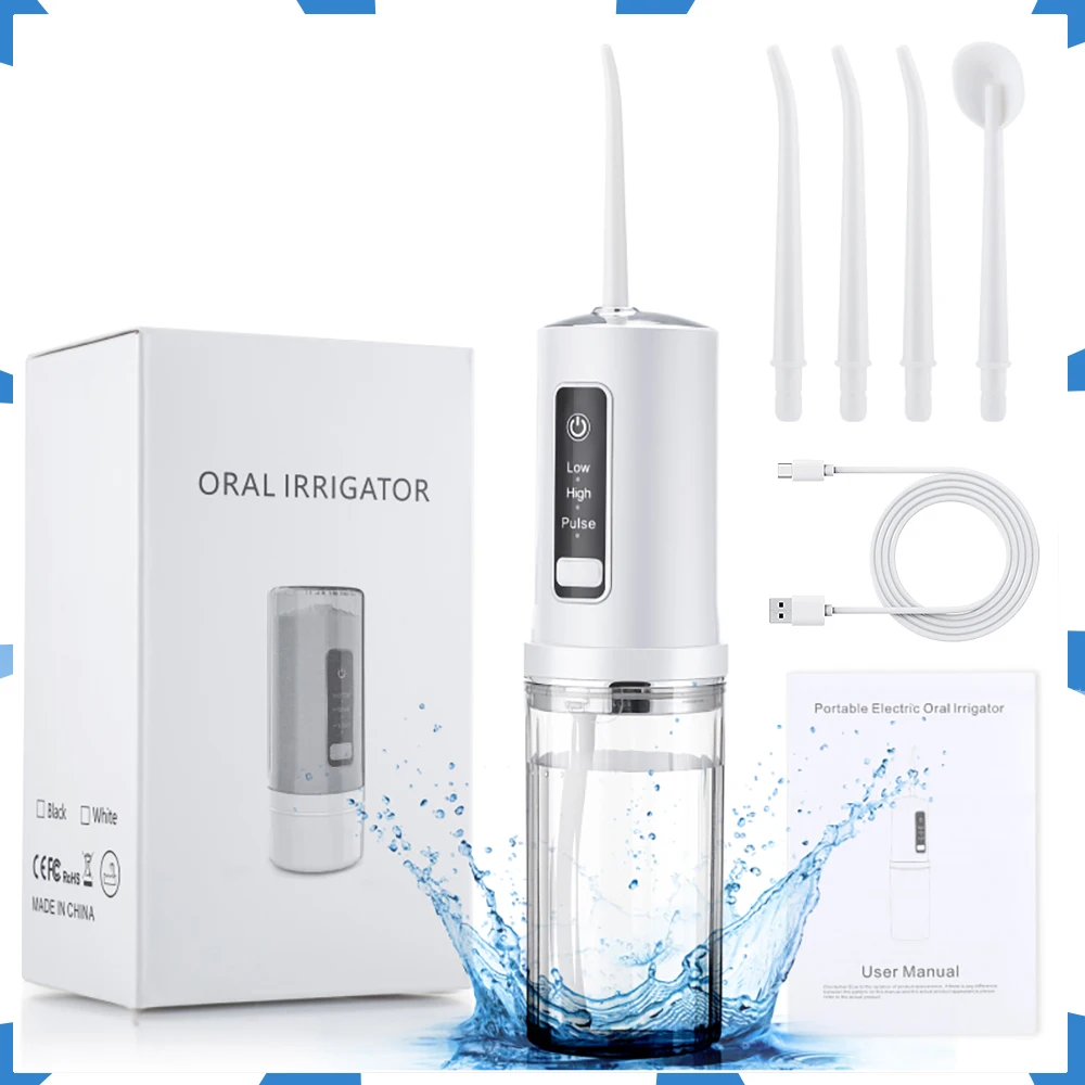 Oral Irrigator Dental Scaler 230ML Water Tank Storage Base Tooth Cleaner Cordless Teeth Flusher Dental Clean Rechargeable