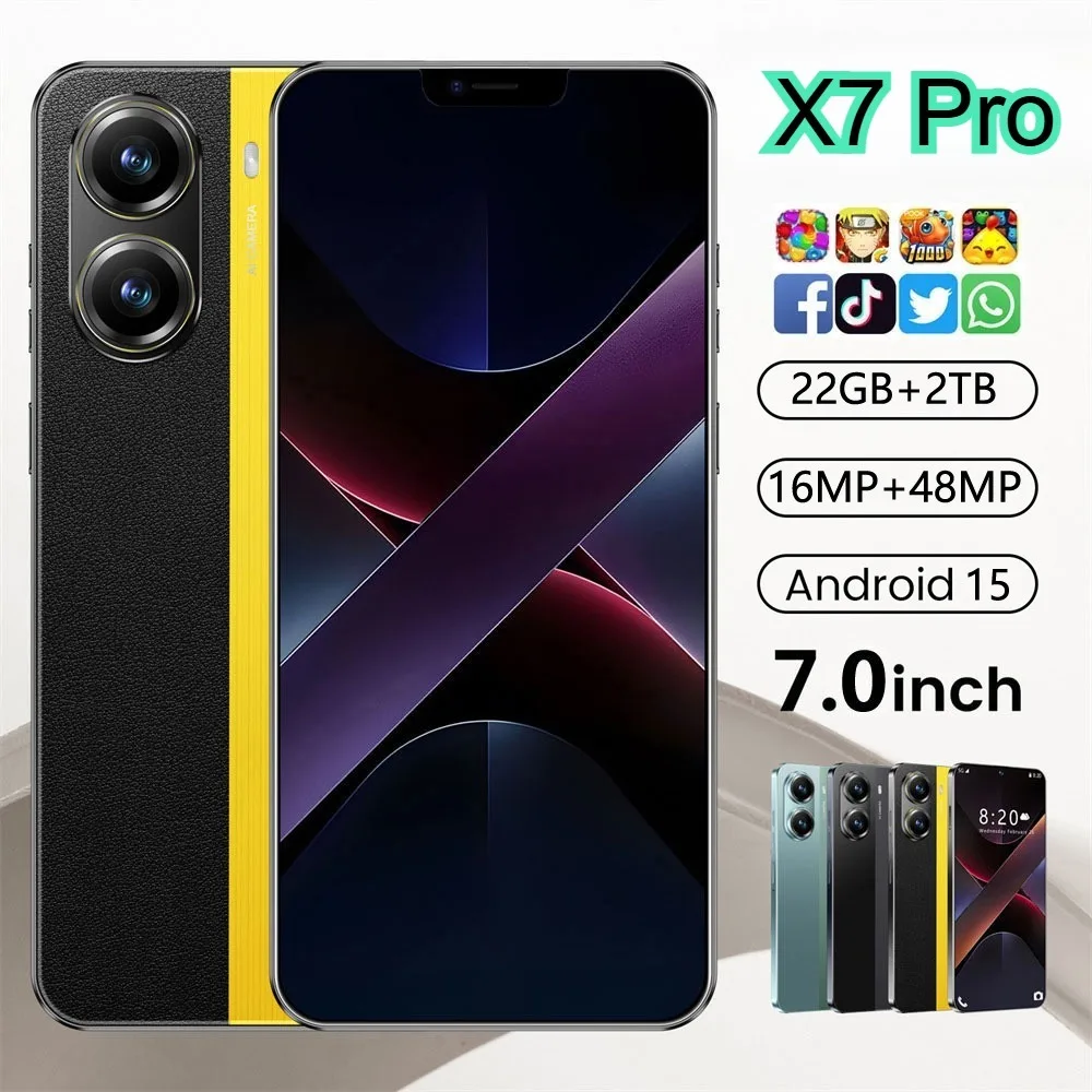 

NEW HOT X7 Pro 7.0 inch Global Edition Original Smart 5G Dual Card 22GB+2TB Android 8000mAh Battery Facial Recognition Function