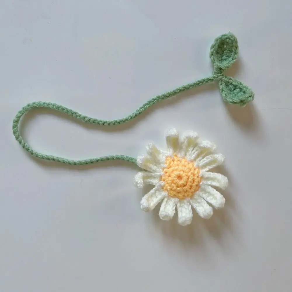 crochet daisy curtain tie drawstring hand-woven bag pendant