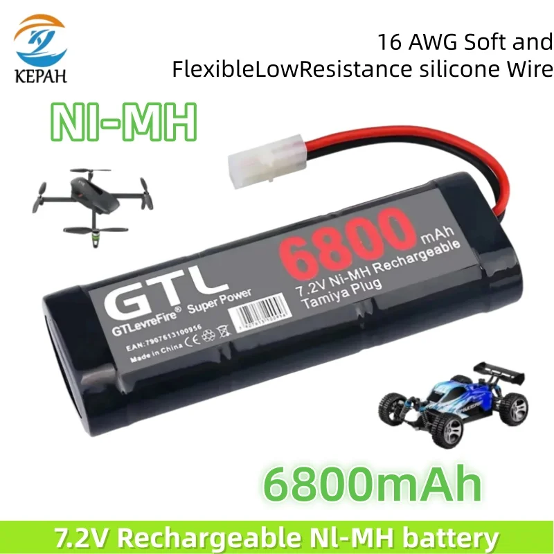 

НОВЫЙ NiMH аккумулятор 7,2 В 6800 мАч RC Car Truck Bugibot Tank Ni mh Batterias Grey Dinner Power Supply nimh 7,2 В tamiya