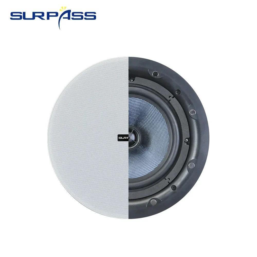 Ceiling Bluetooth Speaker 8 Inches 50W Audio Speakers Built-in Class D Digital Amplifier in Ceiling Speaker System for Bathroom