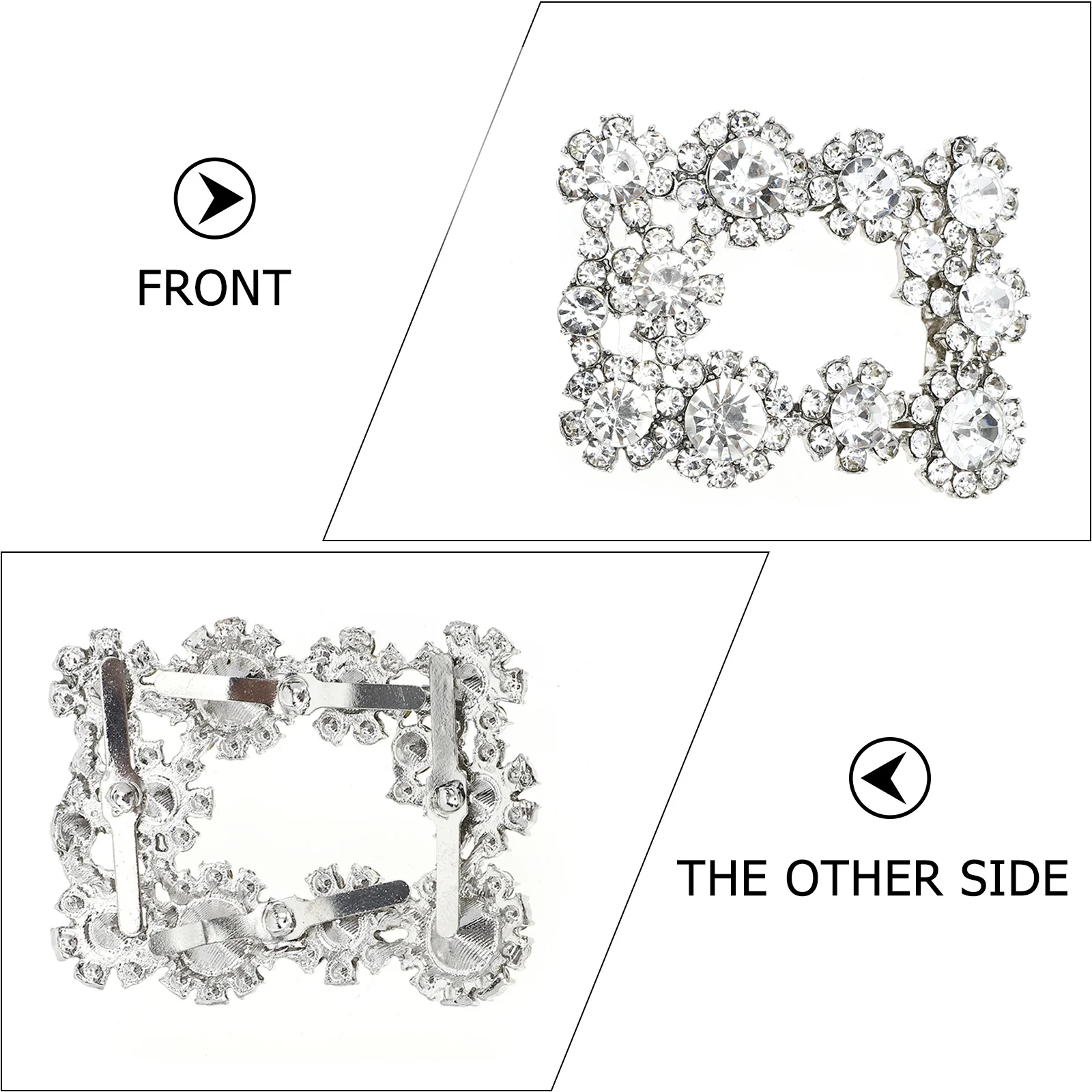 

1 Pair Rhinestone Shoe Water Drill Accessory For Diy Decoration Shiny Elegant Buckle For Women Wedding Shoes Decorative