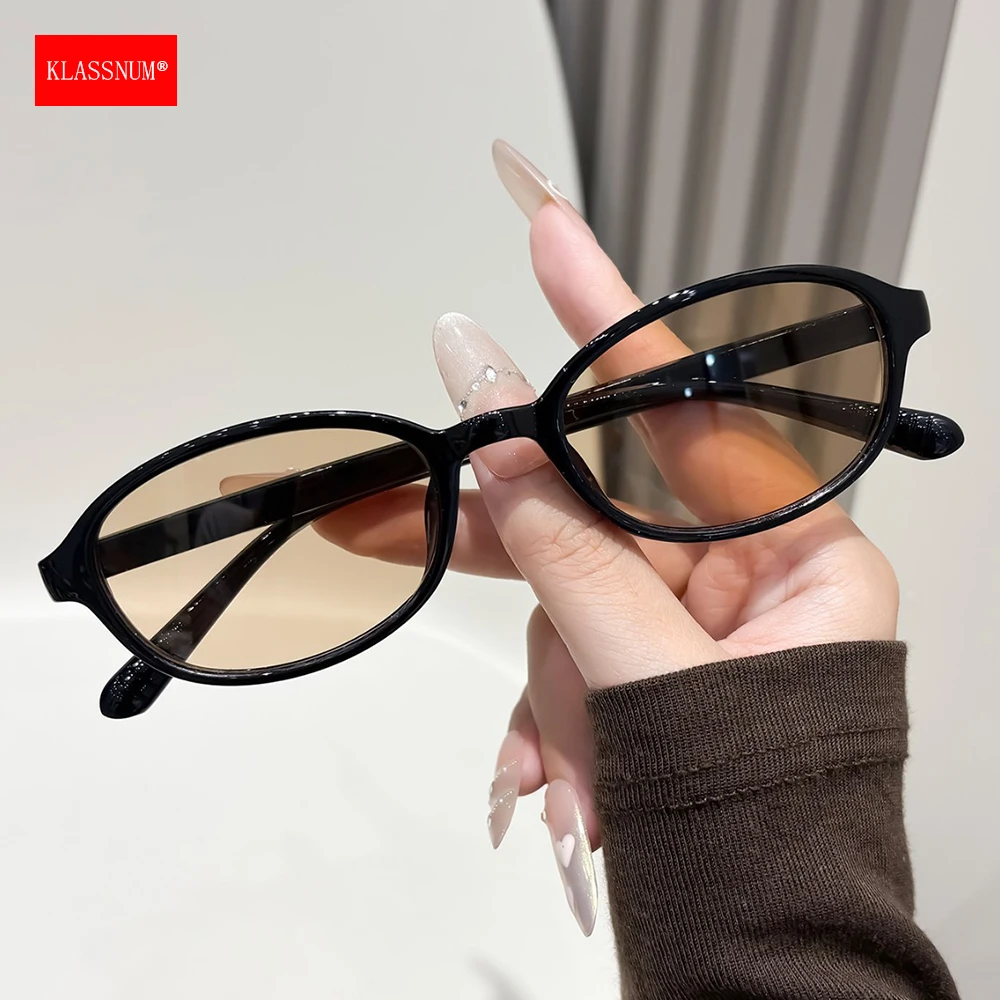KLASSNUM Vintage Oval Small Sunglasses Men Women 2026 2027 Trendy Eyewear Sun Glasses Anti UV400 Eyepiece Luxury Brand Designer