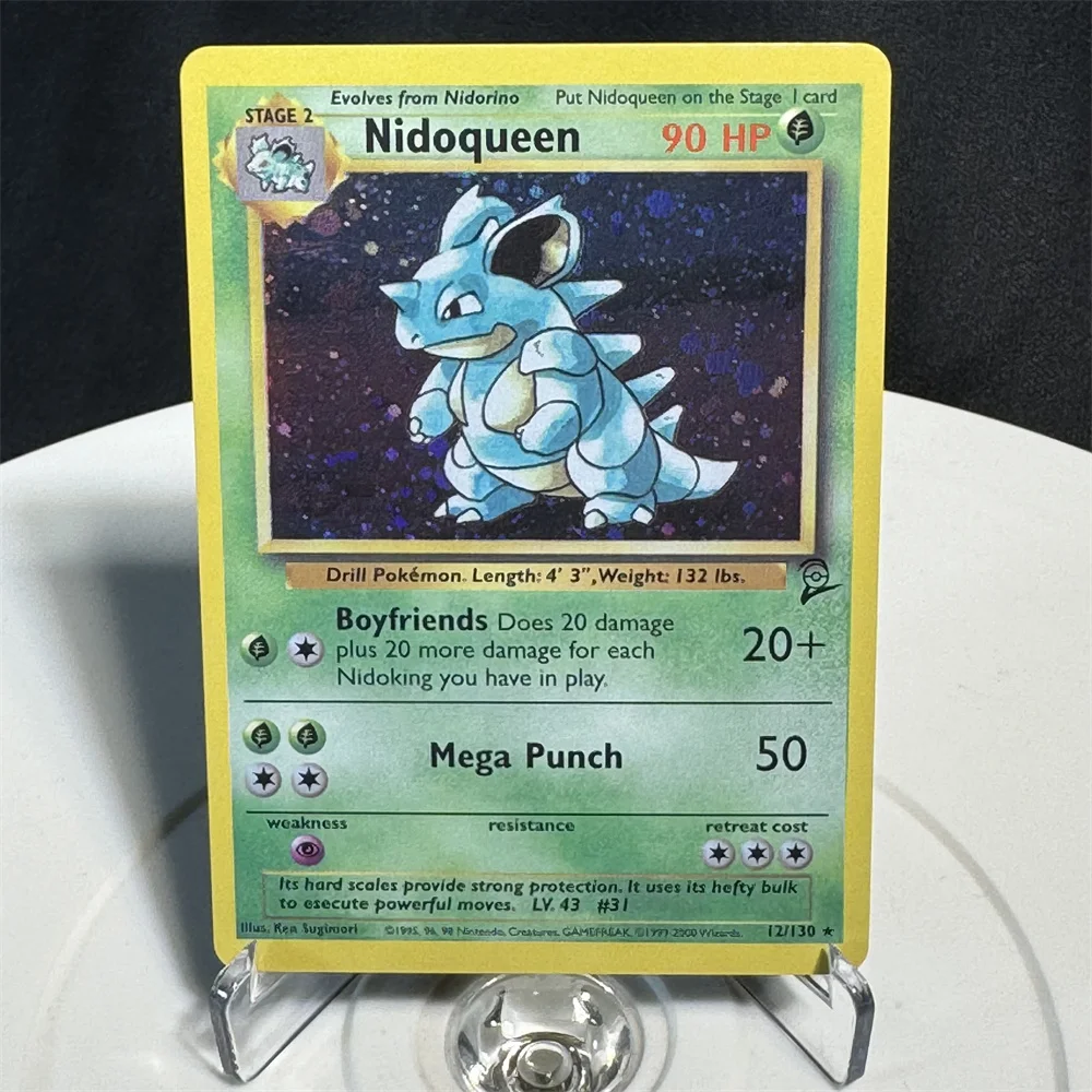 Holo graphische Pokemon Karten Base-Set-2 /Team Rakete Serie Nido queen Clefairy Sammelkarte Spielzeug Geschenke Sammlung Karten Proxy-Karte