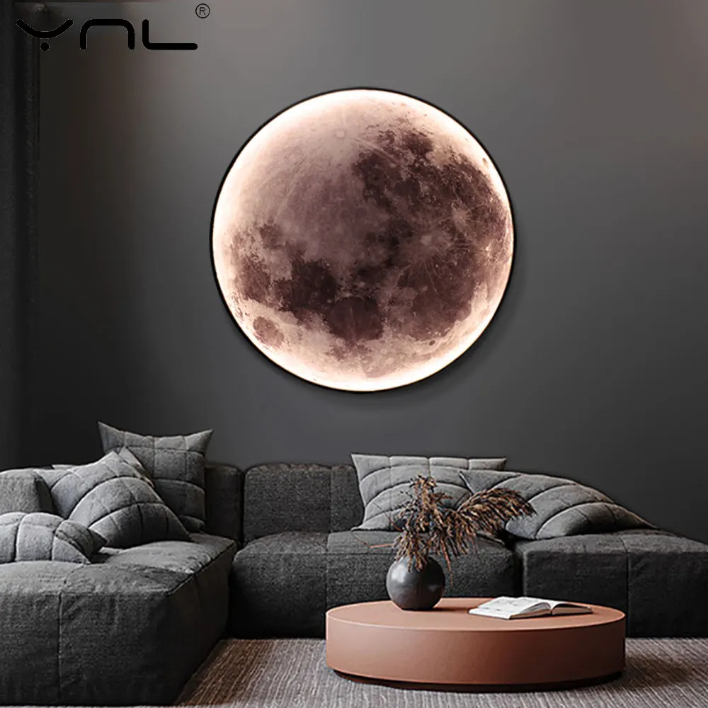 Lámparas de pared LED modernas, iluminación interior de Luna para dormitorio, comedor, sala de estar, accesorio de decoración del hogar, lámpara de