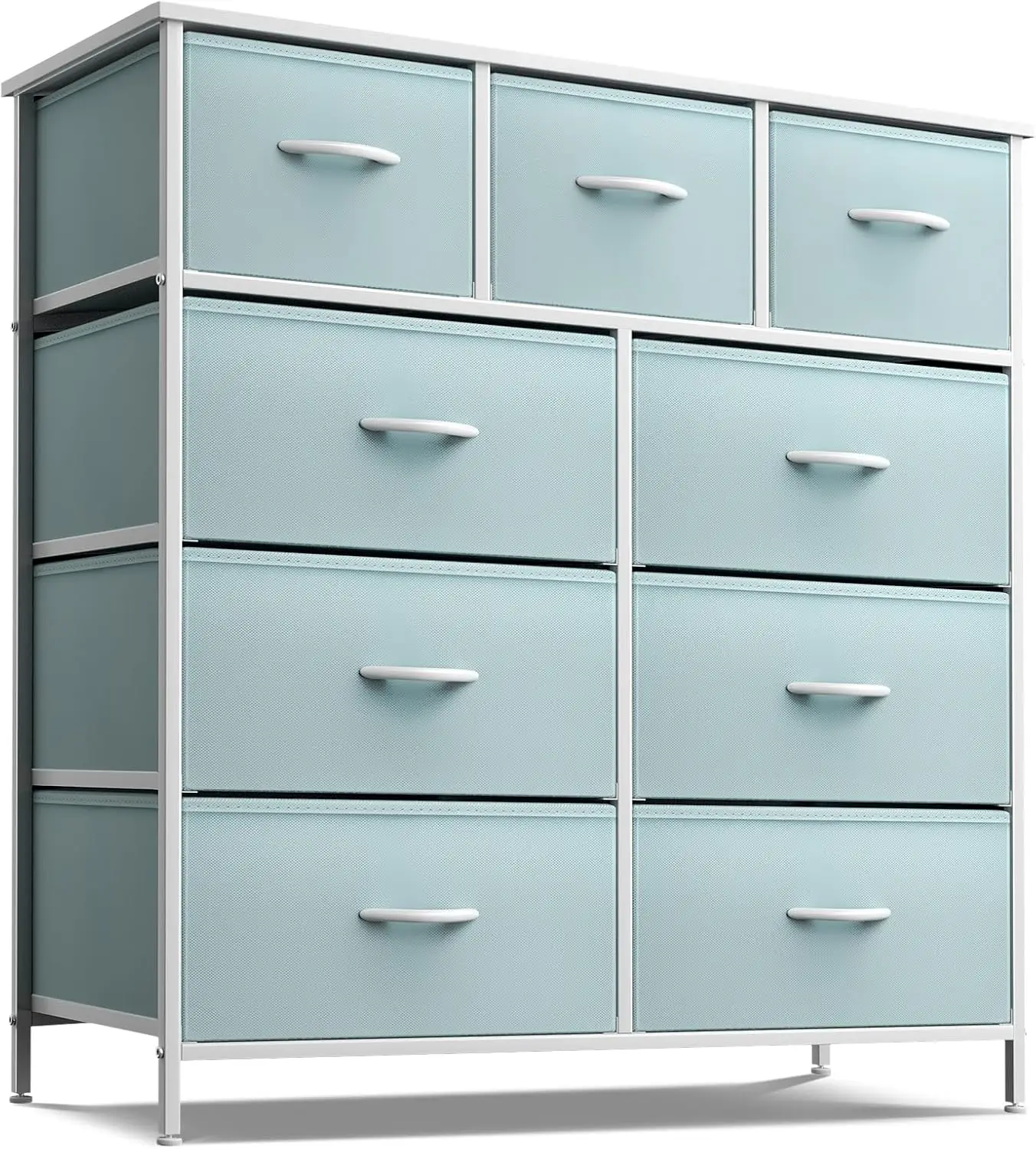 Kids Dresser with 9 Drawers - Furniture Storage Chest Tower Unit for Bedroom, Hallway, Closet, Office Organization - Steel Frame