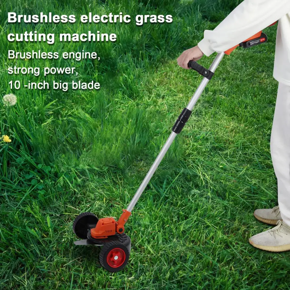 1280W 10 Inch Cordless Electric Lawn Mower Length Adjustable Handheld Rechargeable Garden Pruning Tools With 2 Batteries