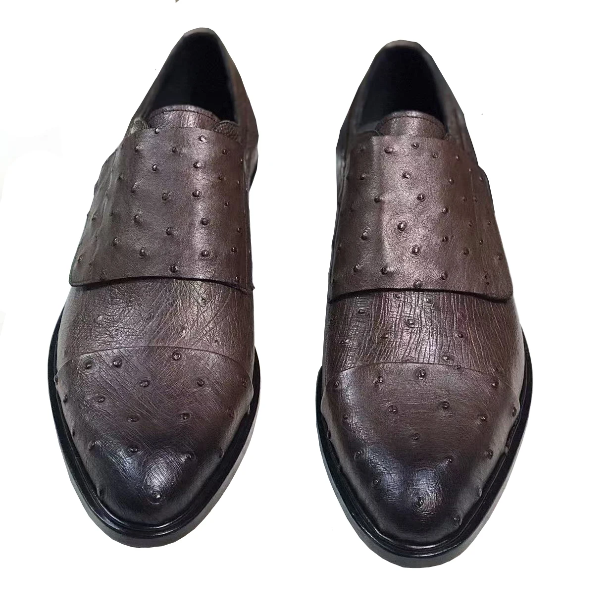 

Новые мужские туфли Yinshang, коричневые, из кожи страуса, классические, для торжеств, встреч, свадеб