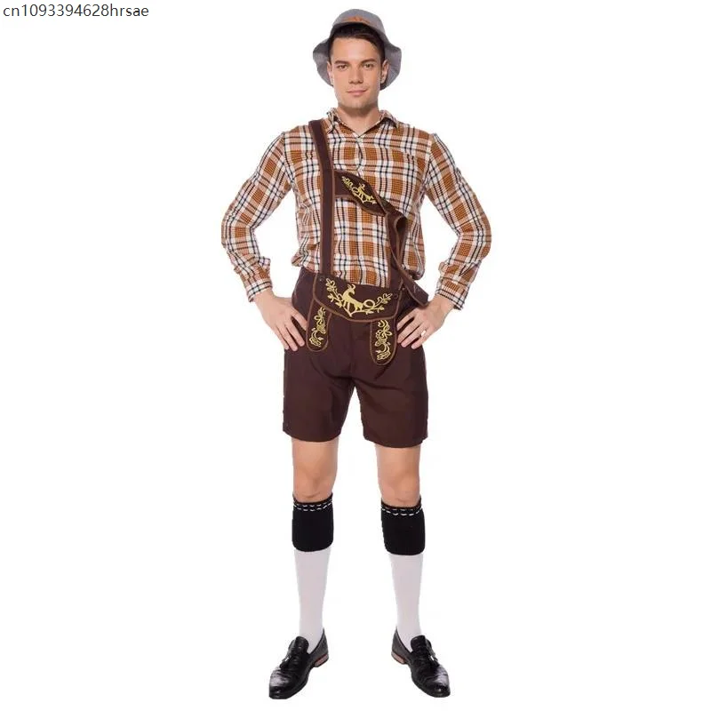 

Взрослые пары Октоберфест Ледерхозен Костюм Парад Таверна Бармен Официантка Наряд Косплей Карнавальное платье для Хэллоуина