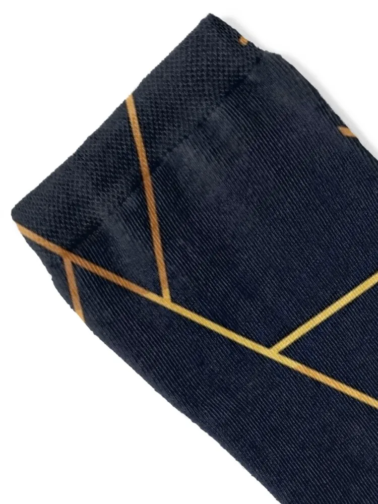 Geometric Navy Gold Stone Socks Non-slip funny gift shoes Boy Socks Women's